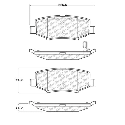 Stoptech Centric Centric Premium Brake Pads 300.12740