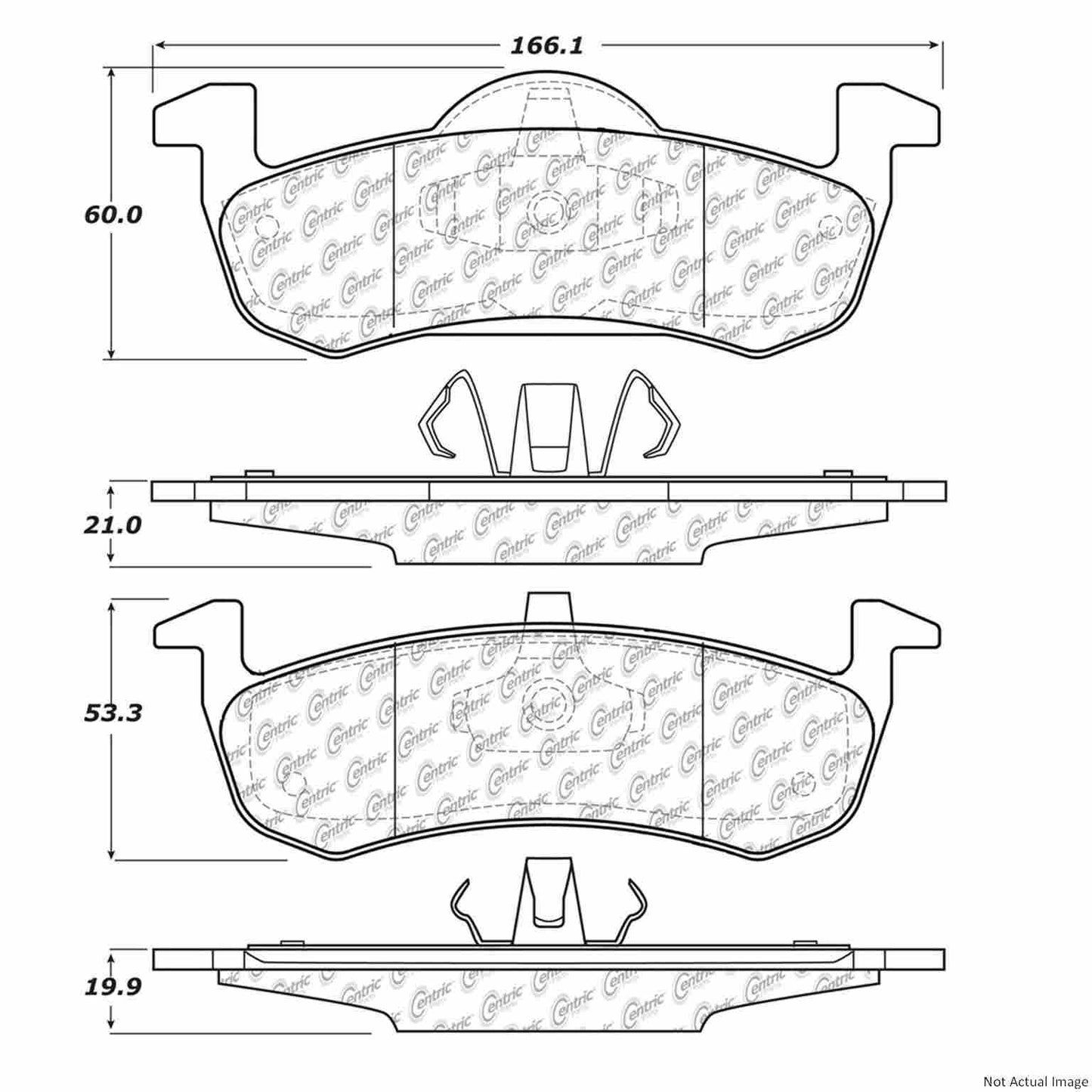 Centric Parts Premium Semi-Metallic Brake Pads with Shims and Hardware 300.12790