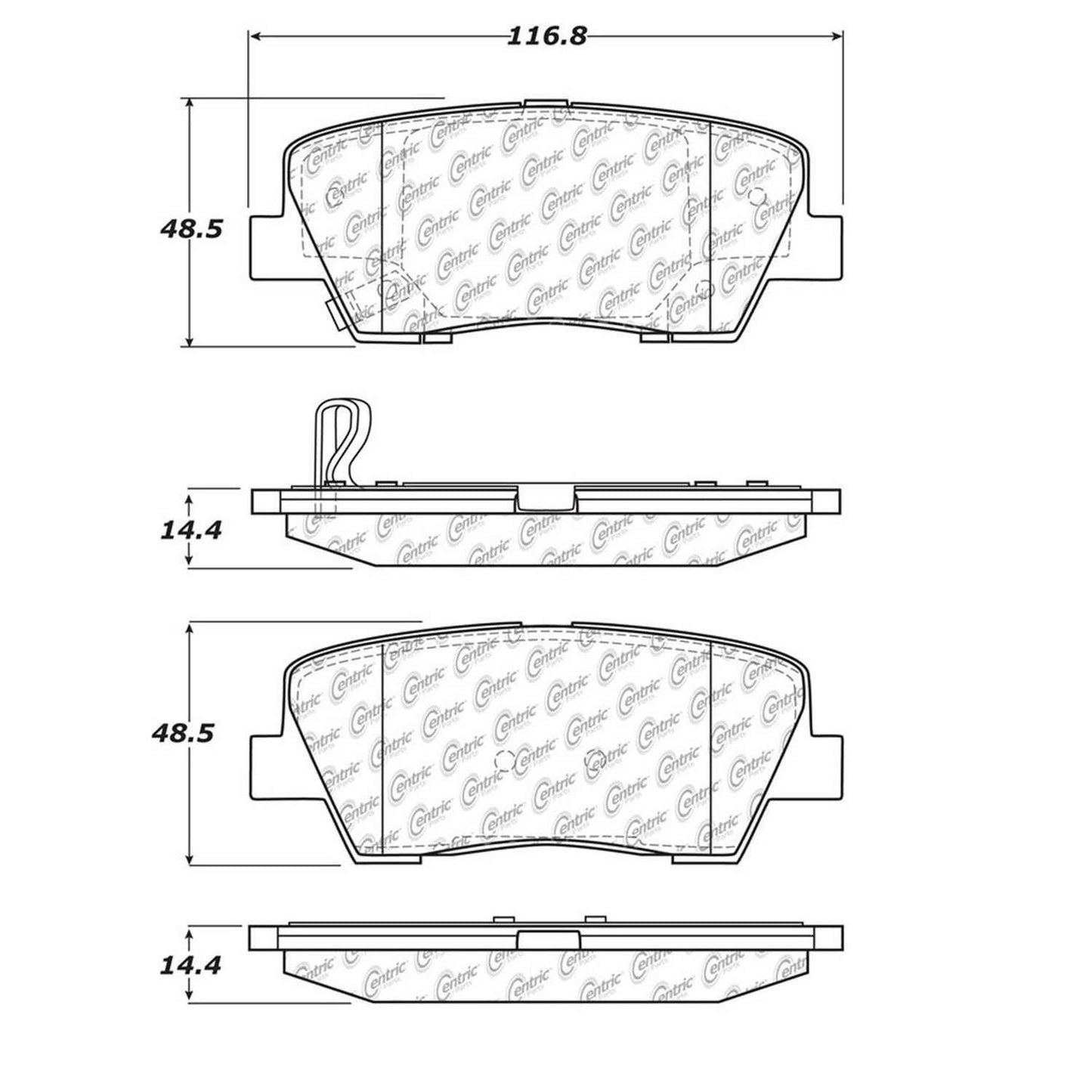 Centric Parts Disc Brake Pad Set with High Performance Shims 300.12840