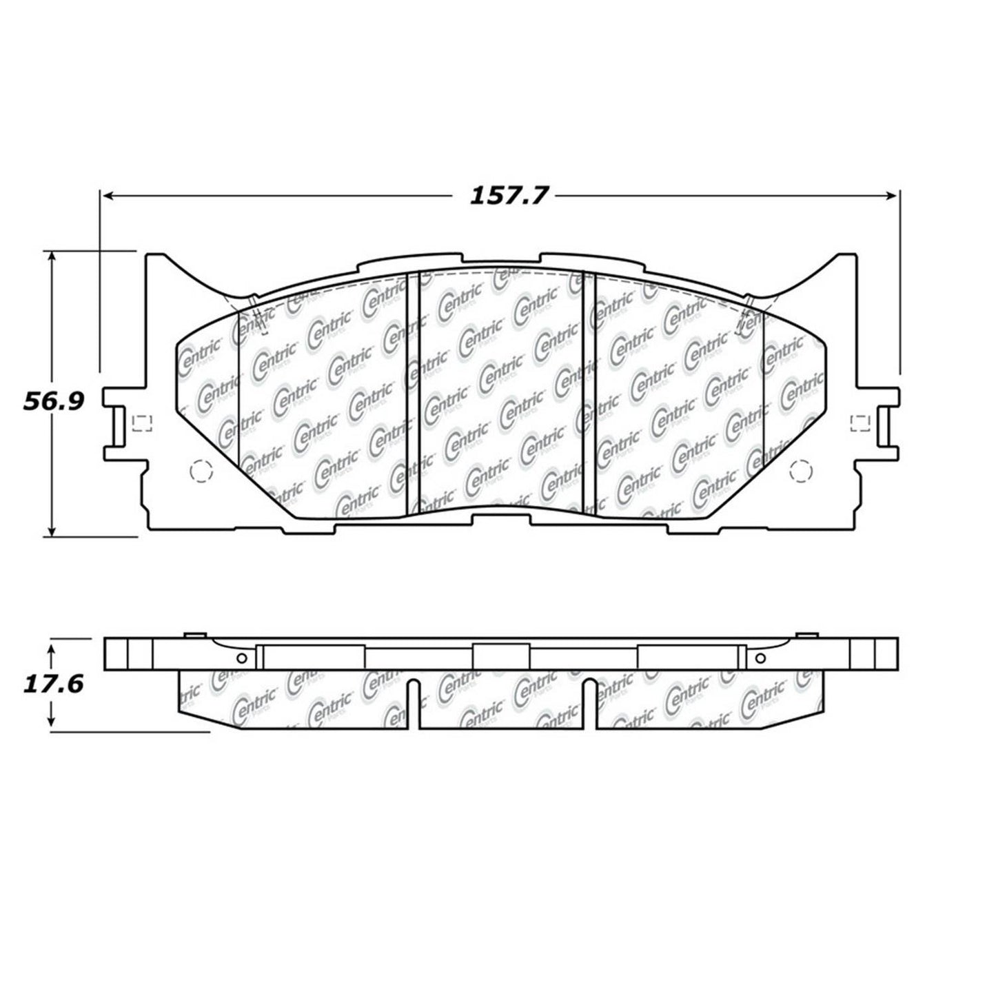 Centric Parts Premium Semi-Metallic Brake Pads with Shims for 2013-2018 Lexus ES300h, ES350 and 2007-2018 Toyota Camry, Avalon 300.12930