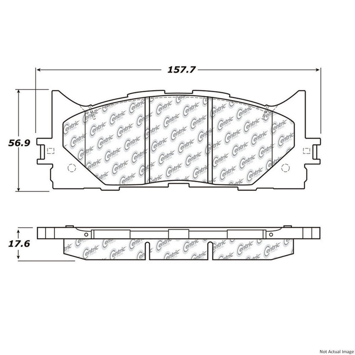 Centric Parts Premium Semi-Metallic Brake Pads with Shims for 2013-2018 Lexus ES300h, ES350 and 2007-2018 Toyota Camry, Avalon 300.12930
