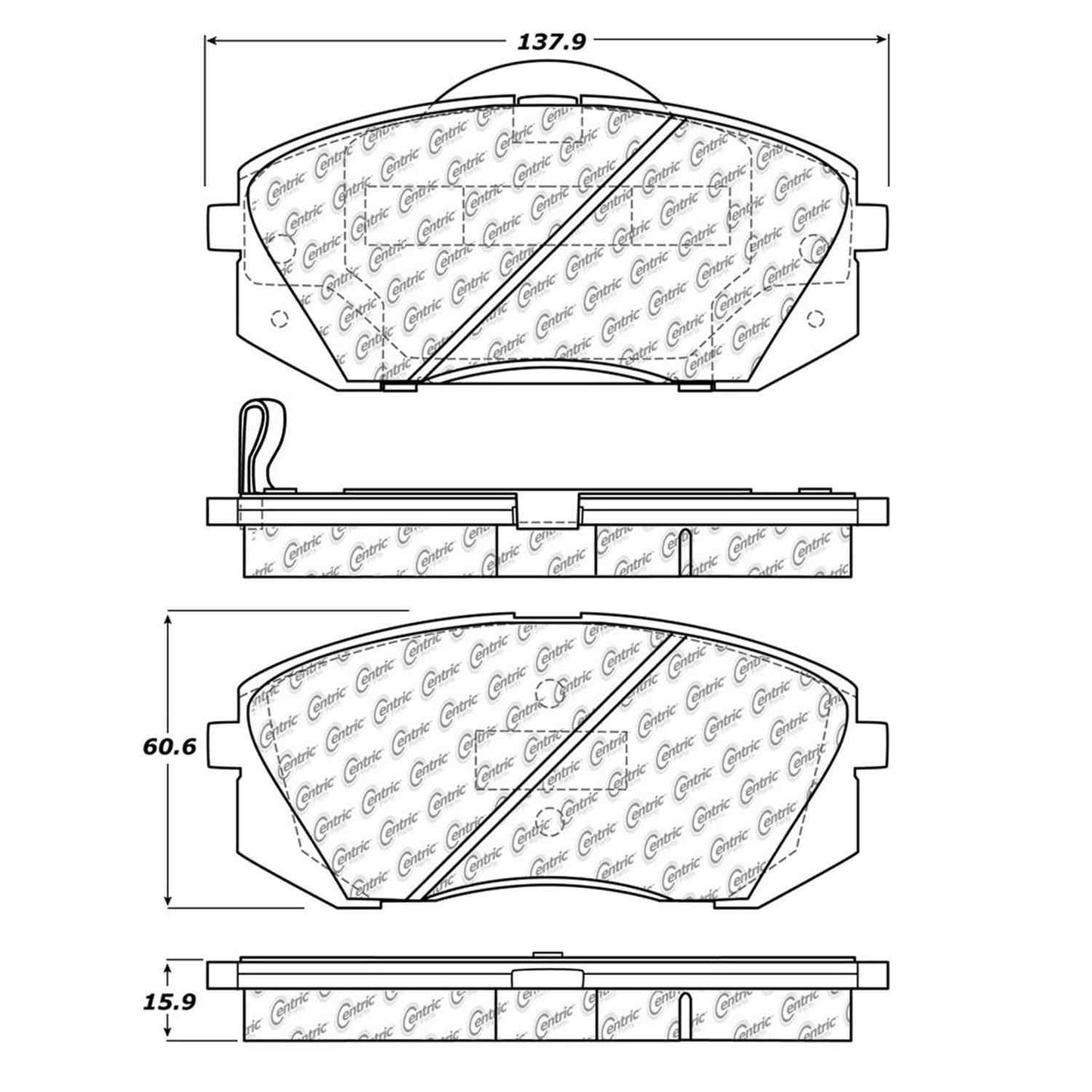 Stoptech Centric Centric Premium Brake Pads 300.12950