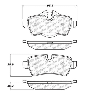 Centric Parts Disc Brake Pad Set Premium Semi-Metallic with Shims and Hardware for Mini Cooper 2007-2015 300.13090