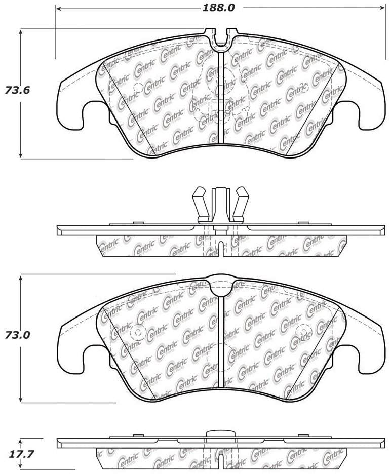Centric Parts Disc Brake Pad Set Premium Ceramic with High Performance Shims 300.13220