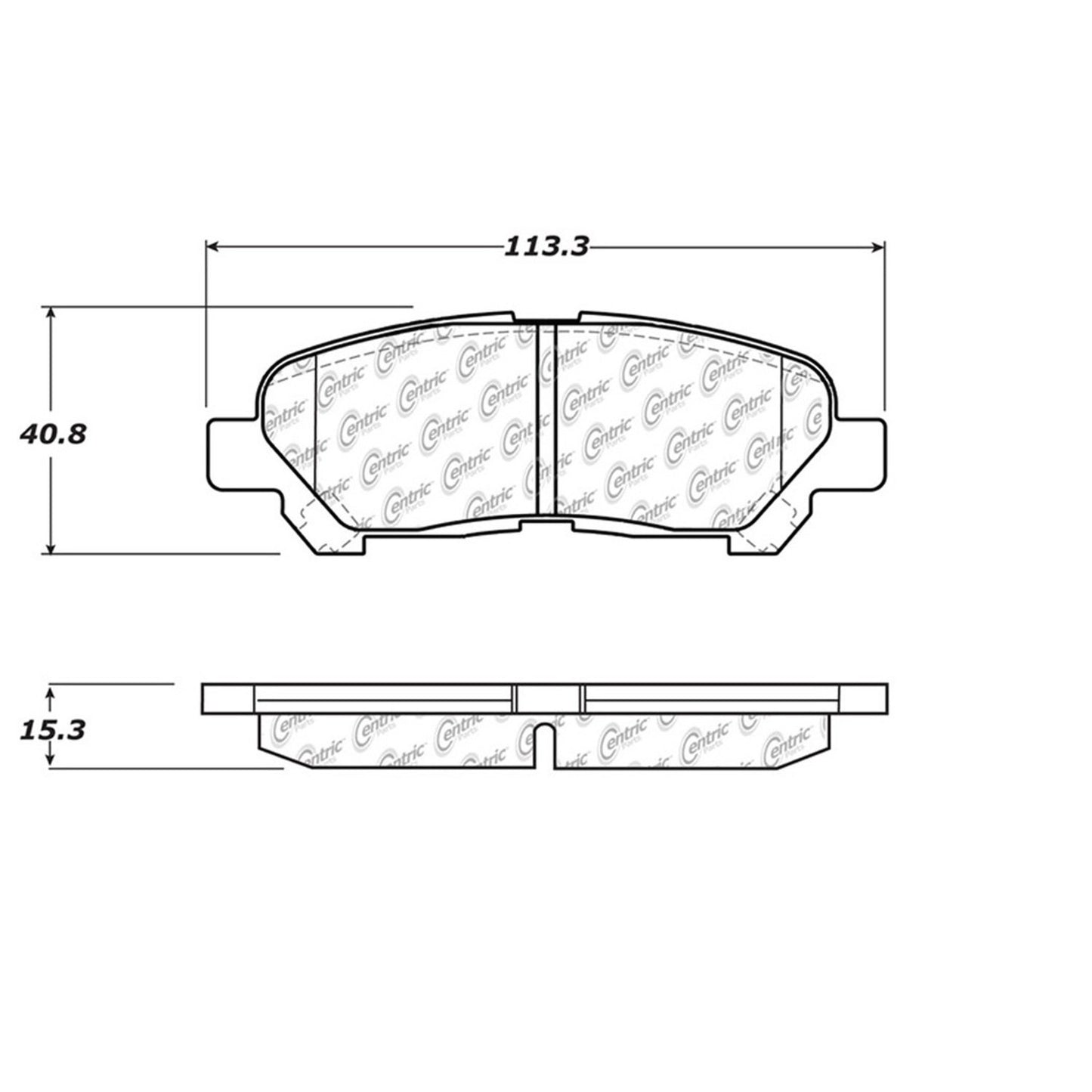 Centric Parts Disc Brake Pad Set Premium Ceramic with High Performance Shims 300.13250