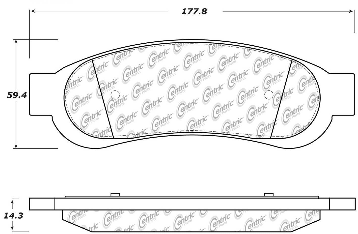 Stoptech Centric Premium Semi-Metallic Brake Pads w/Shims and Hardware - Rear 300.13340