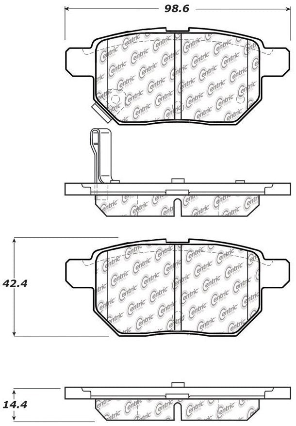 Centric Parts Disc Brake Pad Set with High Performance Shims for Passenger Cars and Light Duty Trucks 300.13540