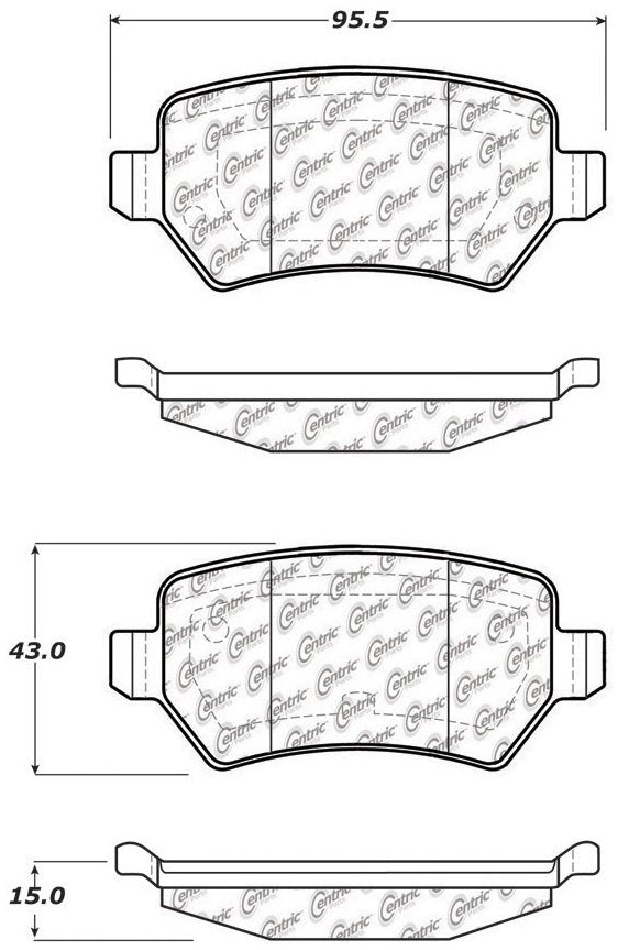 Centric Parts Disc Brake Pad Set Premium Semi-Metallic with Shims and Hardware for 2000-2009 Chevrolet Astra Meriva Zafira Saturn Astra 300.13620