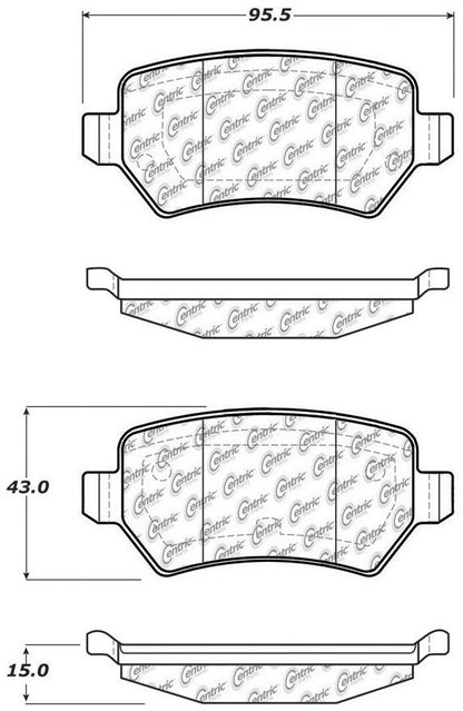 Centric Parts Disc Brake Pad Set Premium Semi-Metallic with Shims and Hardware for 2000-2009 Chevrolet Astra Meriva Zafira Saturn Astra 300.13620