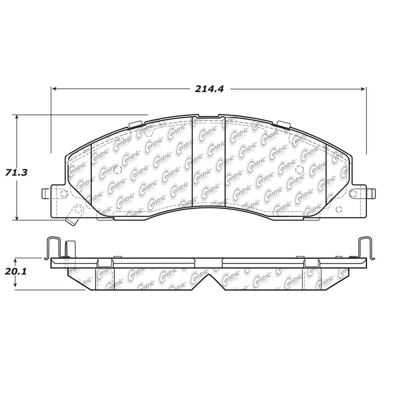 Centric Parts Disc Brake Pad Set Premium Semi-Metallic with Shims for 2009-2010 Dodge Ram 2500/3500/4000 300.13990