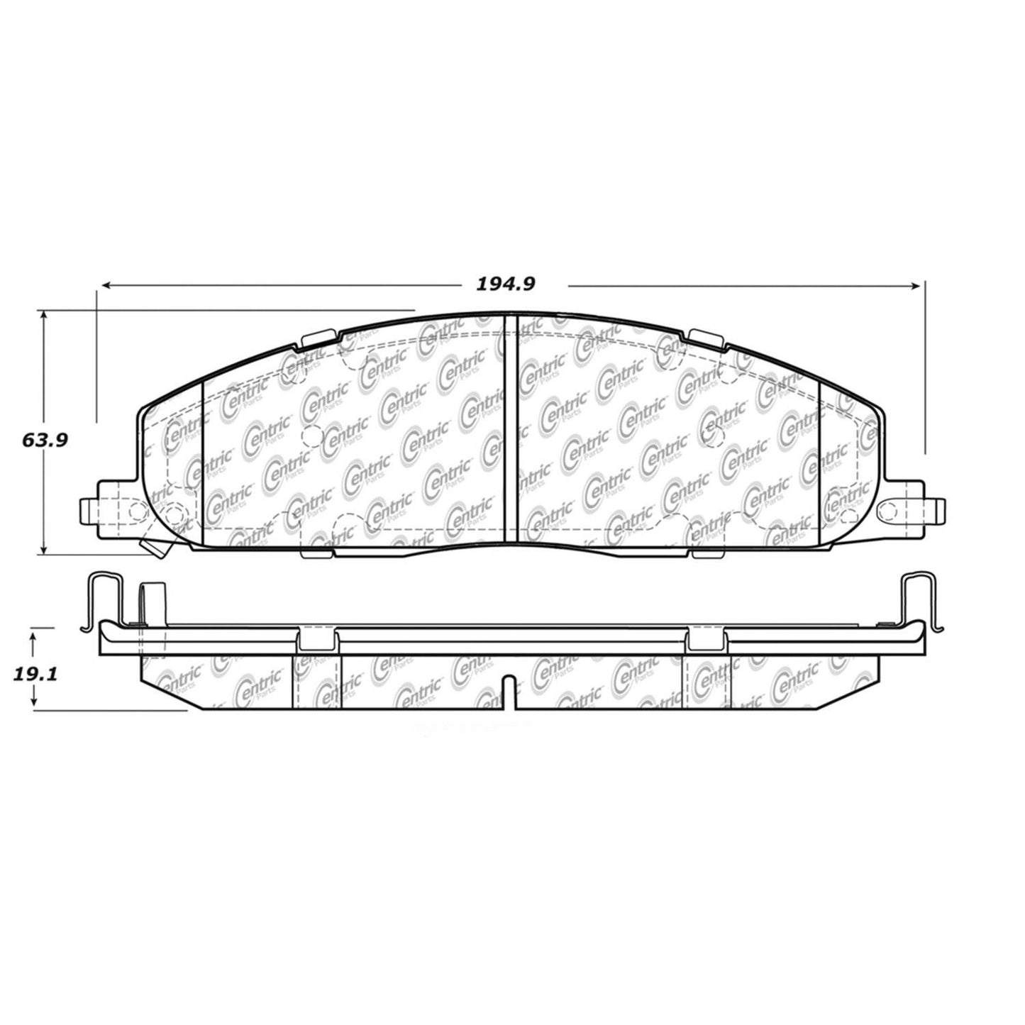 Centric Parts Disc Brake Pad Set Premium Semi-Metallic with Shims for 2009-2010 Dodge Ram 2500/3500/4000 300.14000