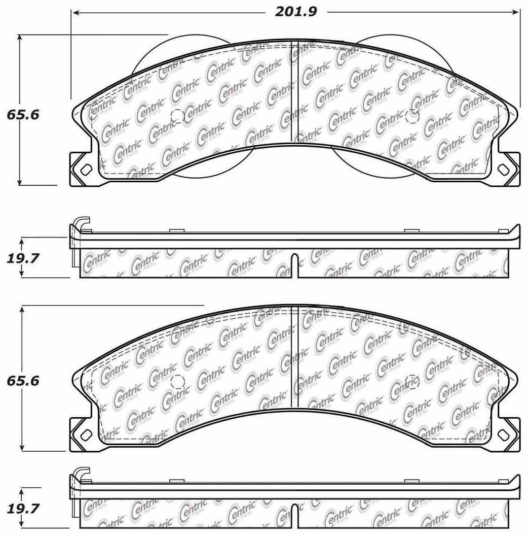 Centric Parts Disc Brake Pad Set Premium Semi-Metallic with Shims for 2009-2017 Chevrolet Express 3500
