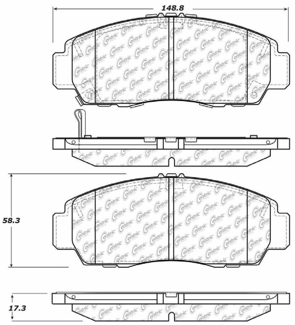 Centric Parts Premium Semi-Metallic Brake Pads with Shims and Hardware 300.15060