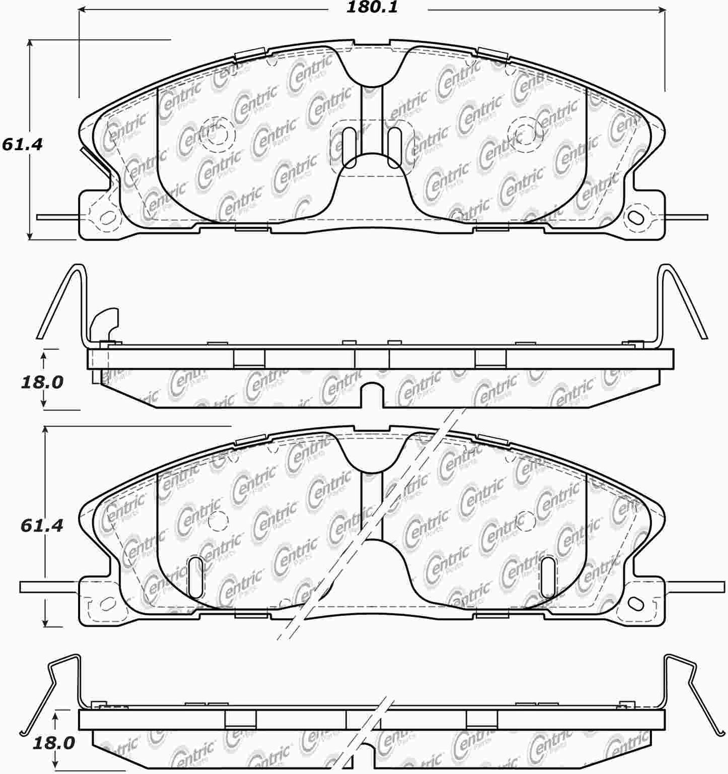 Stoptech Centric 2013-2017 Ford Taurus SHO Front Premium Semi-Metallic Brake Pads 300.16111