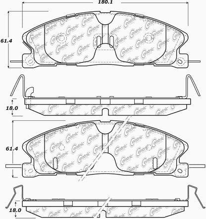 Stoptech Centric 2013-2017 Ford Taurus SHO Front Premium Semi-Metallic Brake Pads 300.16111