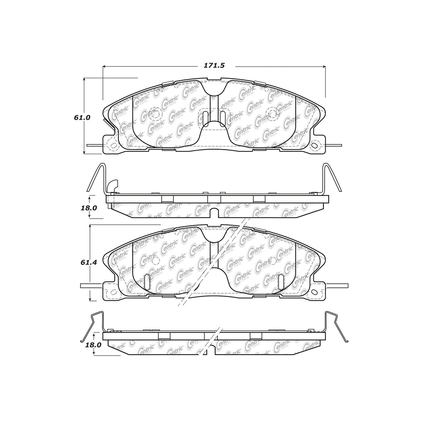 Centric Parts Disc Brake Pad Set Premium Semi-Metallic with Shims for 2013-2019 Ford Explorer Taurus Lincoln MKT 300.16111