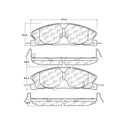 Centric Parts Disc Brake Pad Set Premium Semi-Metallic with Shims for 2013-2019 Ford Explorer Taurus Lincoln MKT 300.16111