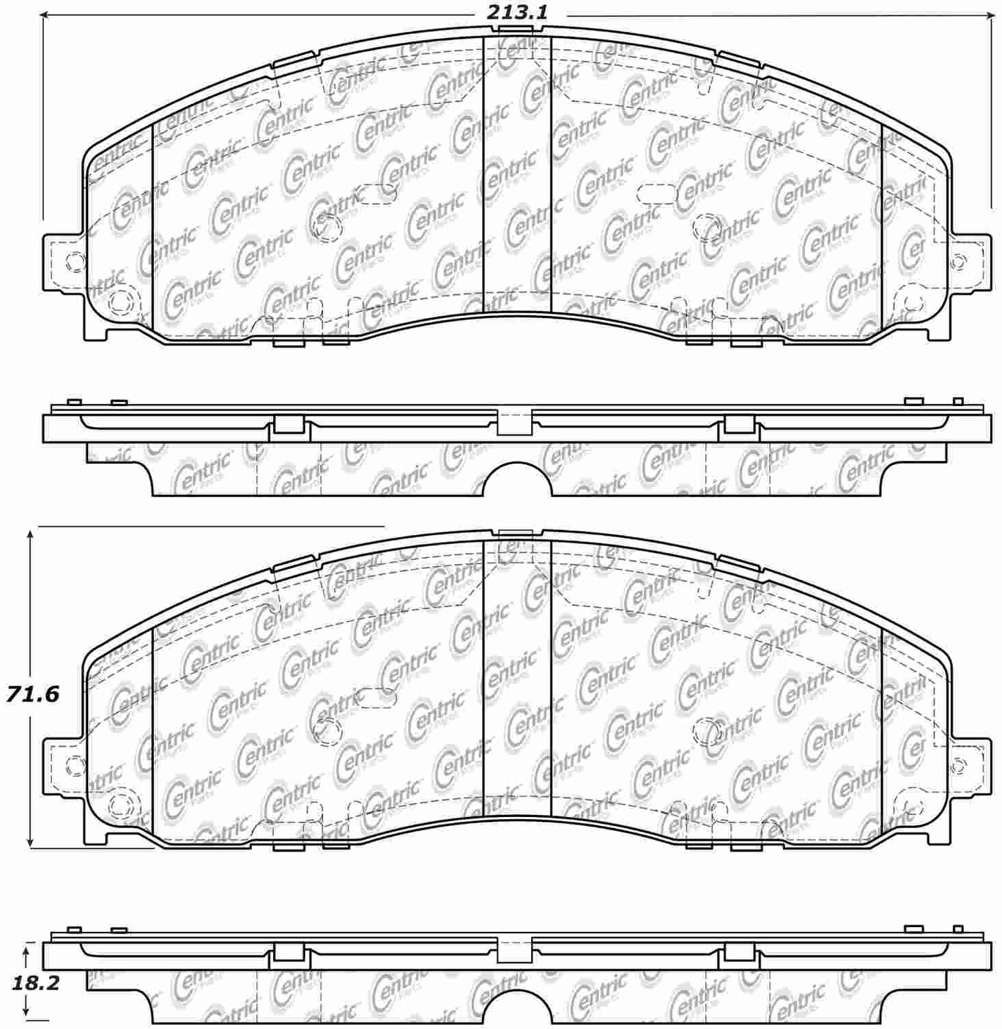 Centric Parts Disc Brake Pad Set Premium Semi-Metallic with Shims and Hardware 300.16800