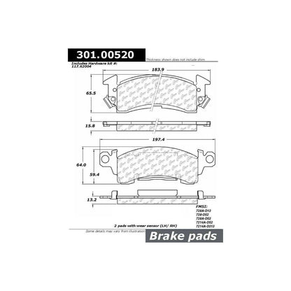 Stoptech Centric Centric Premium Ceramic Brake Pads 301.00520