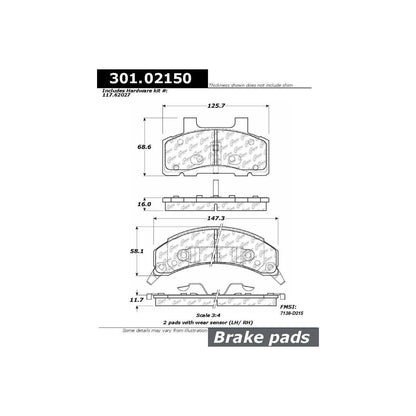 Centric Parts Disc Brake Pad Set Premium Ceramic with Shims and Hardware for 1990-1996 Buick Century