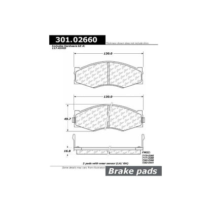 Centric Parts Disc Brake Pad Set Premium Ceramic with Shims and Hardware for 1990-1997 Infiniti M30 Nissan 200SX 1984-1994