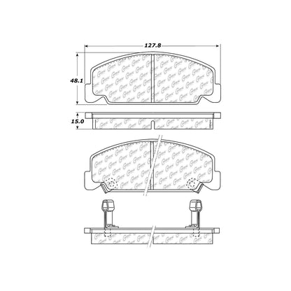 Stoptech Centric 84-00 Honda Civic Front Centric Premium Ceramic Brake Pads 301.02730