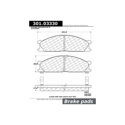 Stoptech Centric Centric Premium Ceramic Brake Pads 301.03330
