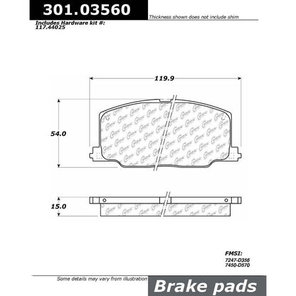Stoptech Centric Centric Premium Ceramic Brake Pads 301.03560