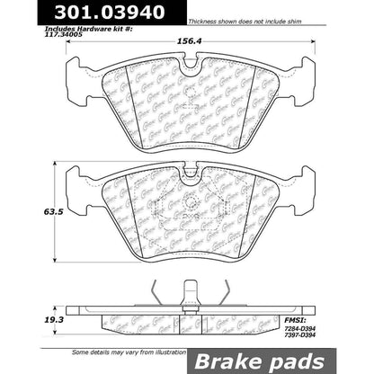 Stoptech Centric Centric Premium Ceramic Brake Pads 301.03940