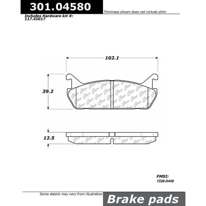 Stoptech Centric Centric Premium Ceramic Brake Pads 301.04580