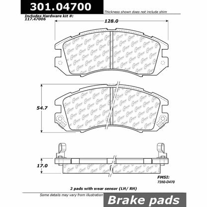 Stoptech Centric Centric Premium Ceramic Brake Pads 301.04700