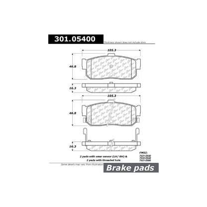 Centric Parts Disc Brake Pad Set Premium Ceramic with Shims and Hardware for 1991-2009 Infiniti G20 Nissan Altima
