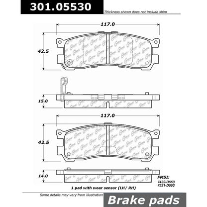 Stoptech Centric Centric Premium Ceramic Brake Pads 301.05530