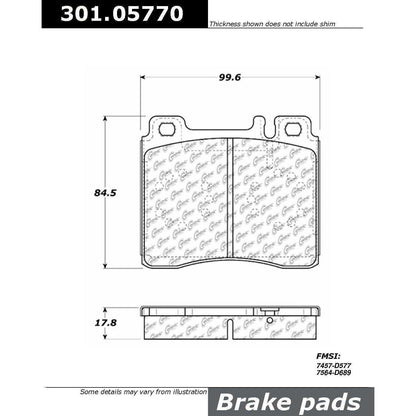 Centric Parts Disc Brake Pad Set Premium Ceramic with Shims and Hardware for 1992-1999 Mercedes-Benz Models 301.05770