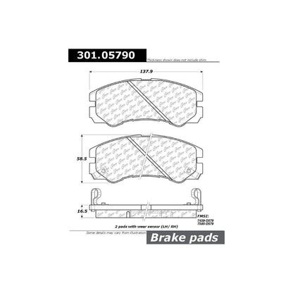 Centric Parts Disc Brake Pad Set Premium Ceramic with Shims and Hardware for 1996-2002 Acura SLX Honda Passport Isuzu Amigo Rodeo Trooper VehiCROSS 30105790
