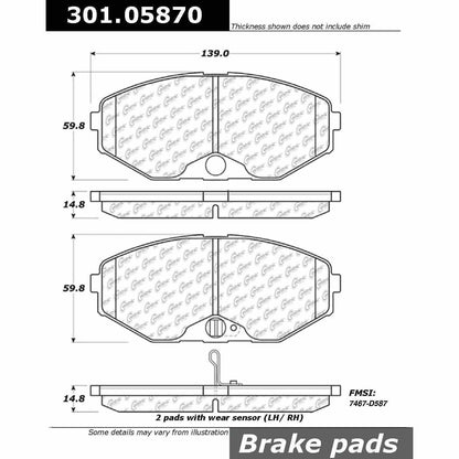 Centric Parts Disc Brake Pad Set Premium Ceramic with Shims for 1993-1997 Infiniti J30 Q45 301.05870