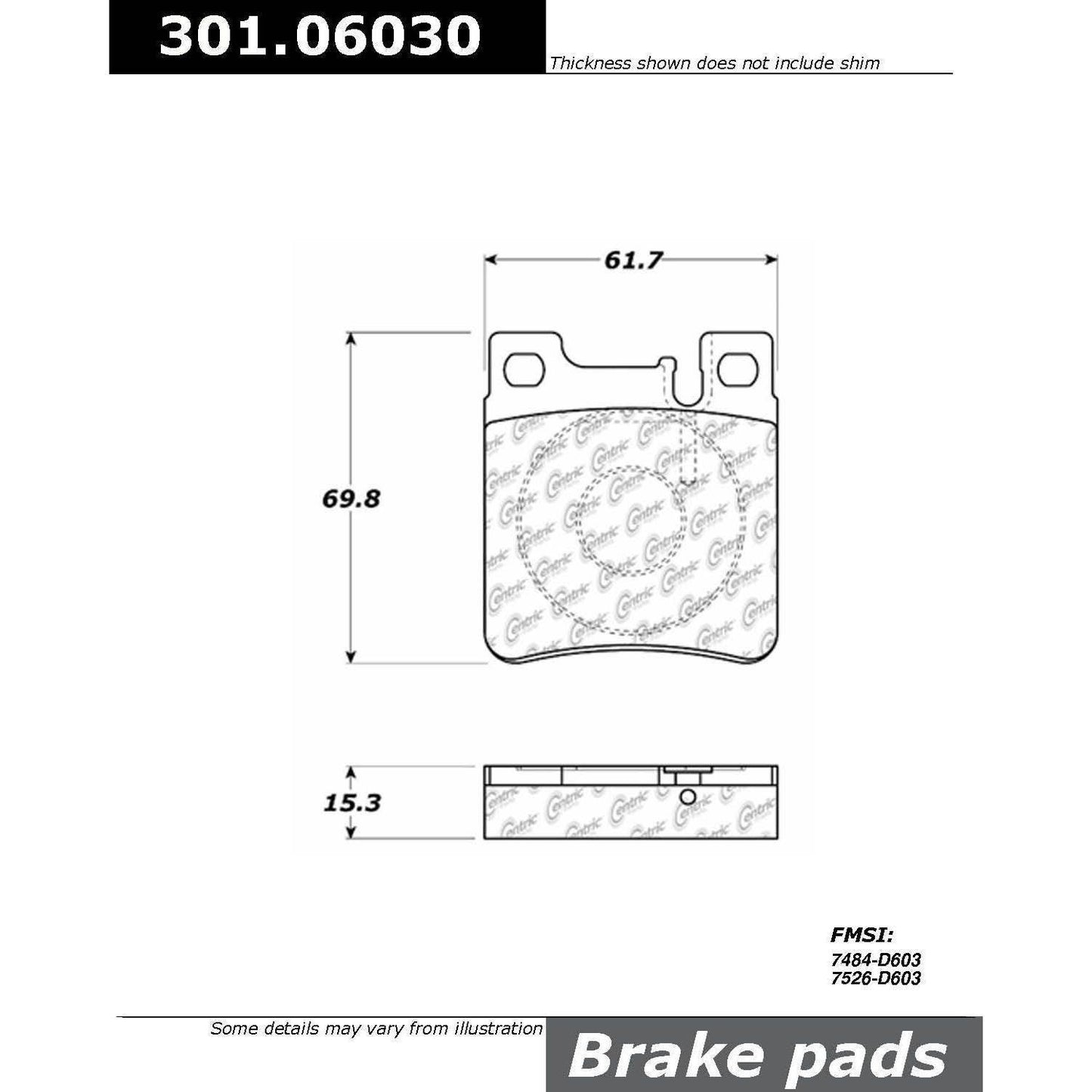 Centric Parts Disc Brake Pad Set Premium Ceramic with Shims for 2002-2006 Chrysler Crossfire