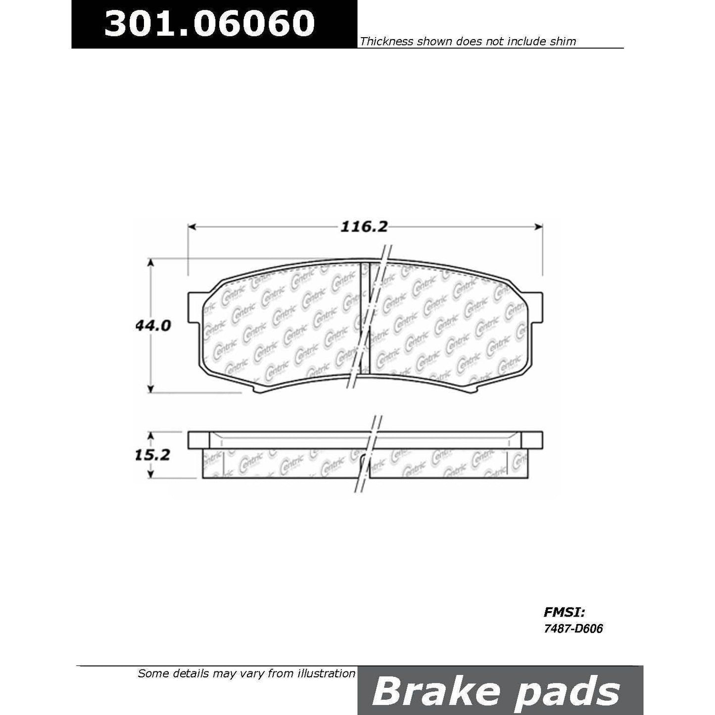 Stoptech Centric Premium Ceramic Brake Pads 301.06060