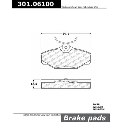 Stoptech Centric Centric Premium Ceramic Brake Pads 301.06100