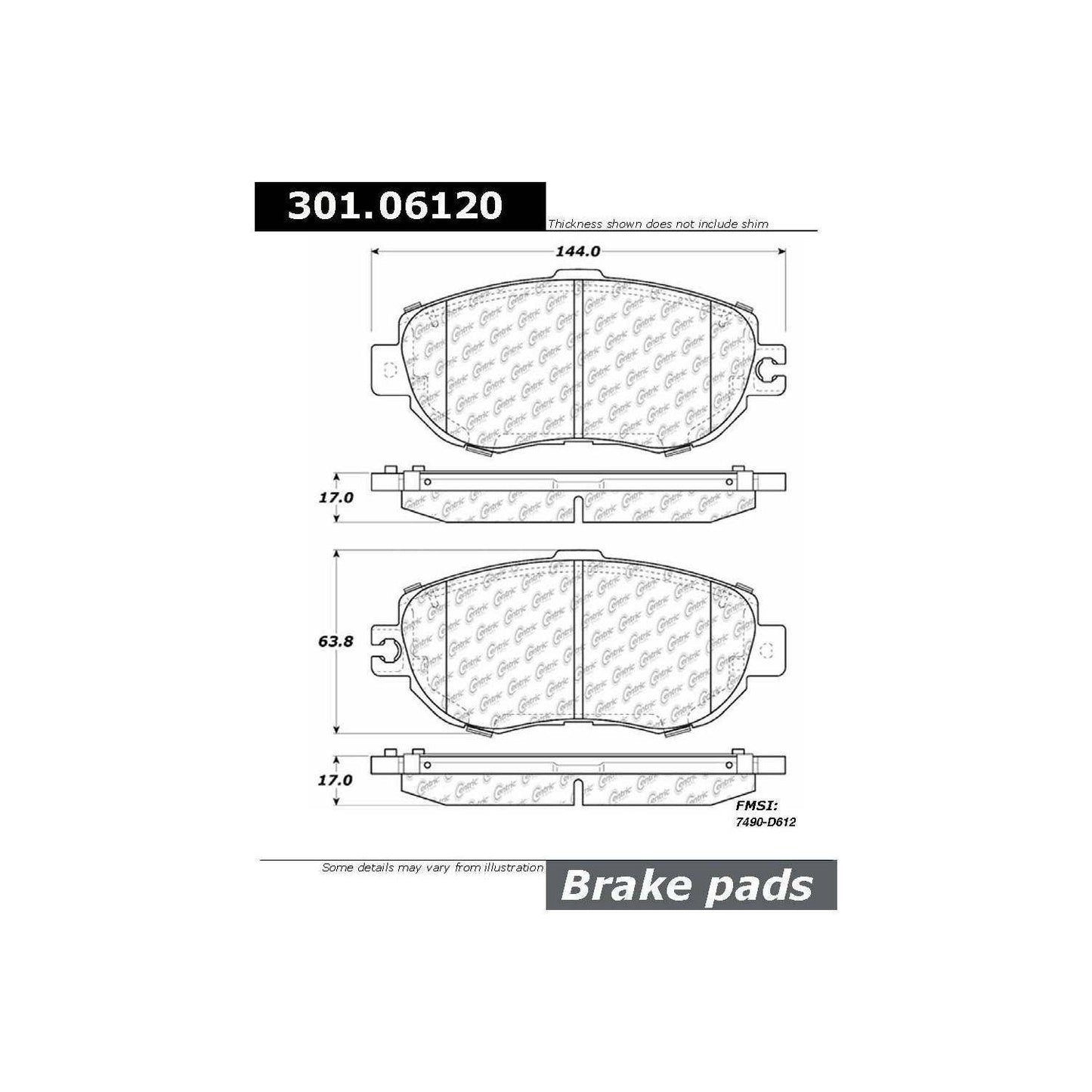 Stoptech Centric Centric Premium Ceramic Brake Pads 301.06120