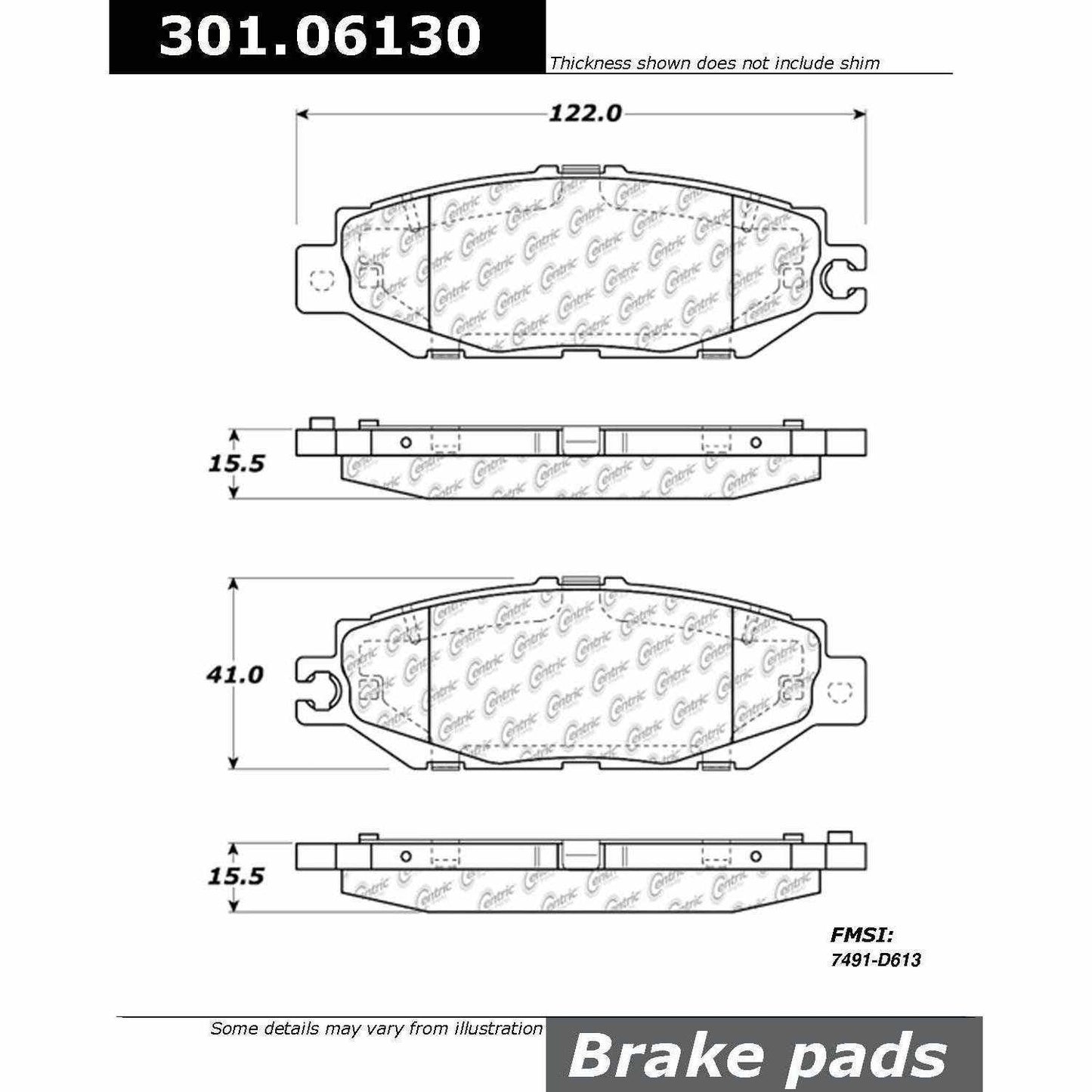 Stoptech Centric Centric Premium Ceramic Brake Pads 301.06130