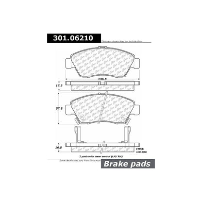 Stoptech Centric Centric Premium Ceramic Brake Pads 301.06210