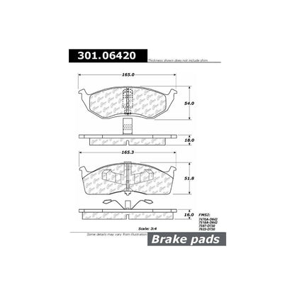 Stoptech Centric Centric Premium Ceramic Brake Pads 301.06420