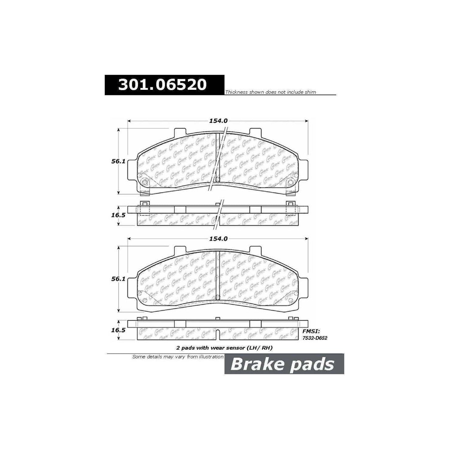Centric Parts Disc Brake Pad Set Premium Ceramic with Shims and Hardware for 1995-2009 Ford Explorer