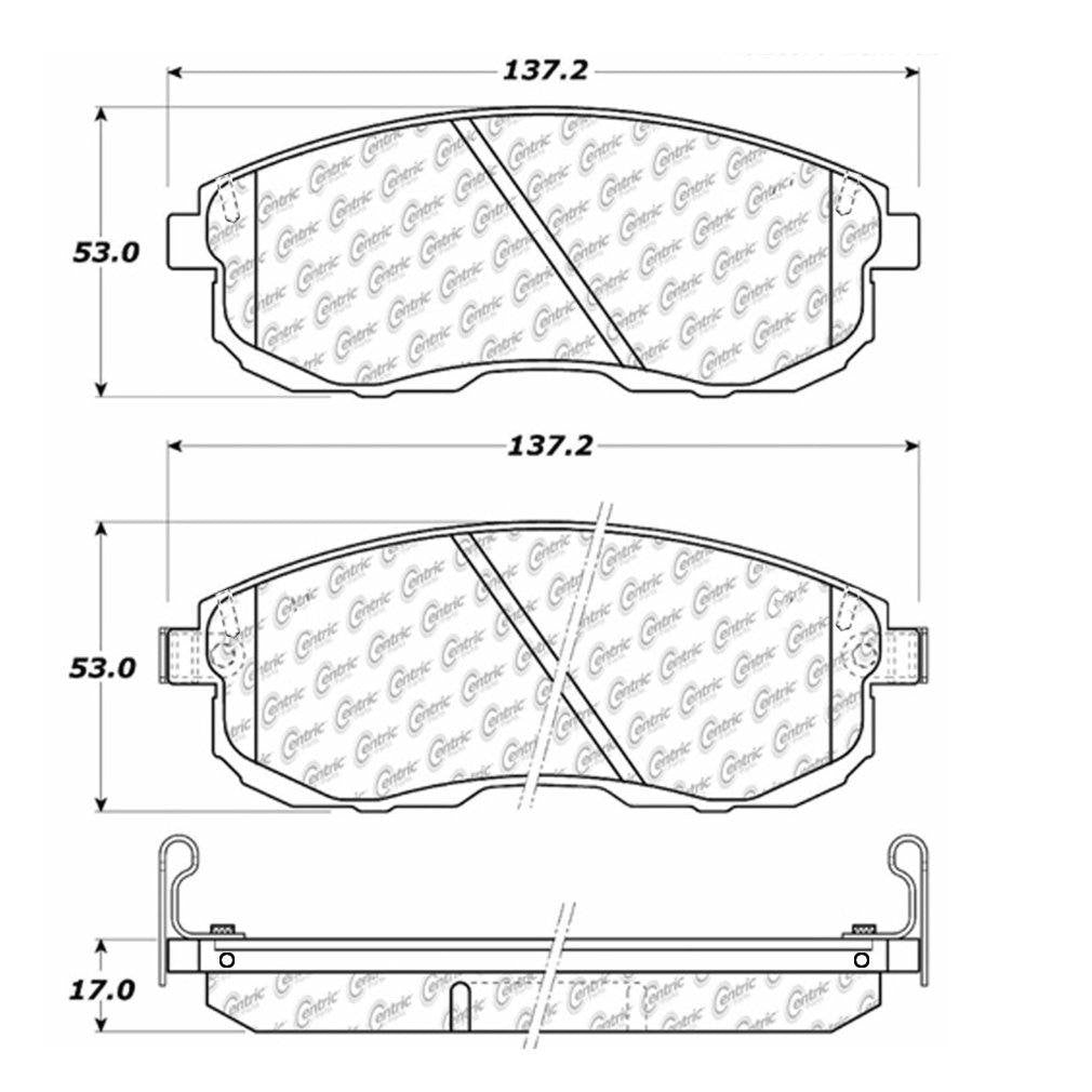 Centric Parts Disc Brake Pad Set Premium Ceramic with Shims and Hardware for Infiniti G20 2002-1999 Part 301.06530