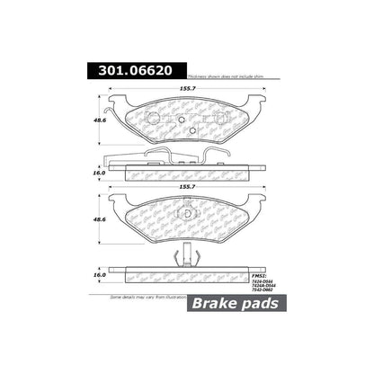 Stoptech Centric Centric Premium Ceramic Brake Pads 301.06620