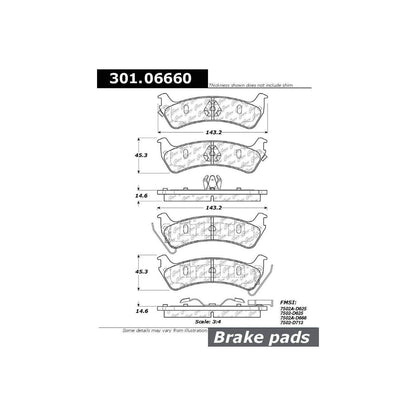 Stoptech Centric Centric Premium Ceramic Brake Pads 301.06660