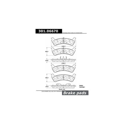 Centric Parts Disc Brake Pad Set Premium Ceramic with Shims and Hardware for 1995-2002 Ford Explorer 301.06670