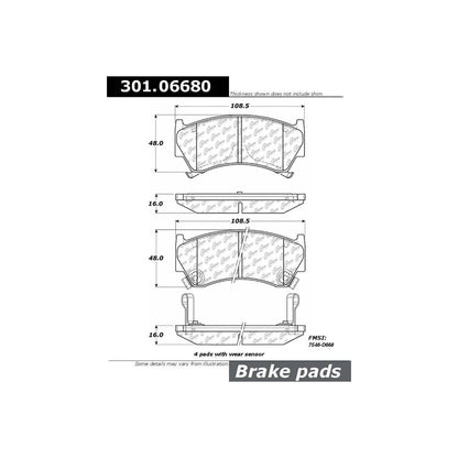 Stoptech Centric Centric Premium Ceramic Brake Pads 301.06680