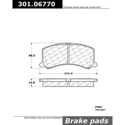 Centric Parts Disc Brake Pad Set Premium Ceramic with Shims and Hardware for 1995-2002 Suzuki Esteem 301.06770